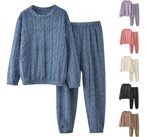 Pijama Niños 2 Piezas Peluche Soft Tramado Invierno Conjunto