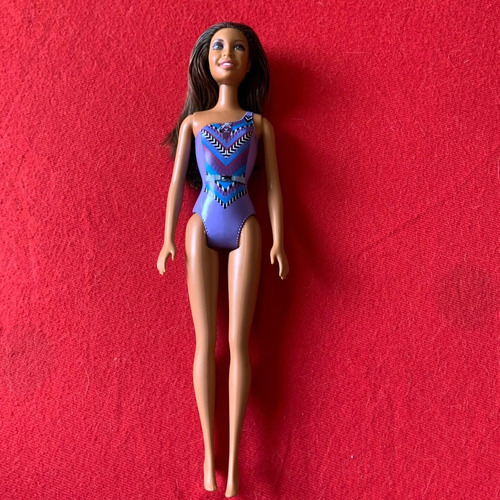 Barbie Praia Christie Nikki Cabelos Pretos Maiô Azul