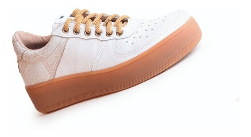 Imagen 4 de 7 de Zapatillas Urbanas De Mujer De Cuero Cordones Klama -ferraro