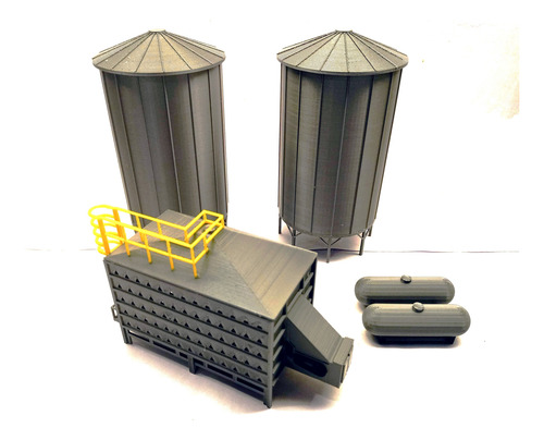Silos + Secadora + Zeppelin Escala 1/87 Ho. Maquetas Trenes