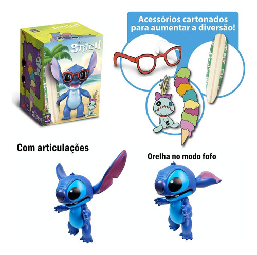 Stitch Boneco Grande Lilo Stitch Articulado Acessorio Disney