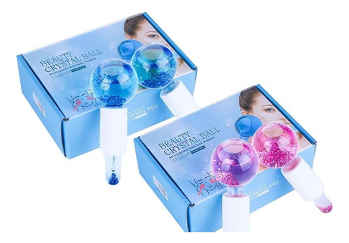 Kit 2 Bola Cristal Masaje Frio Masajeador Facial Relajacion 