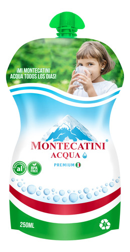 Doypack Agua Purificada Premium 250ml Montecatini Acqua