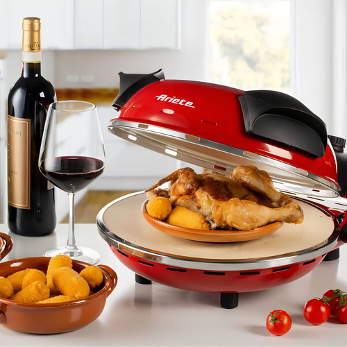 Forno De Pizza Elétrico Vermelho Ariete Rápido 4 Min
