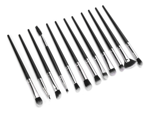 Juego De 12 Brochas De Maquillaje De Nailon En Polvo Para Co