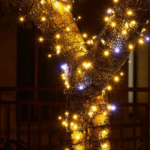 Kit Com 16 Cordão 100 Leds 10m Com Strobo Prova D'água Natal