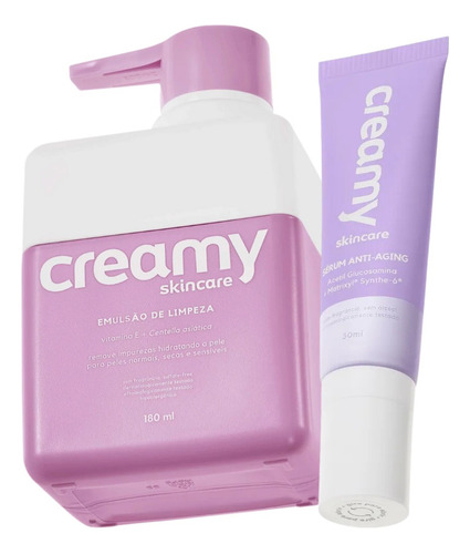Kit Skincare Creamy Emulsão De Limpeza + Sérum Anti-aging