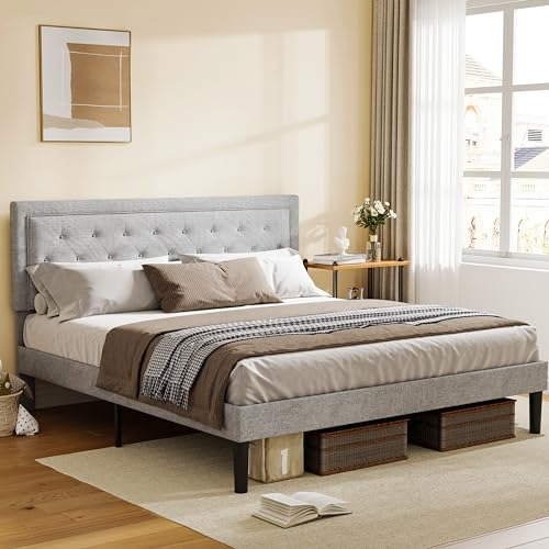 Cama King Size Con Cabecera Ajustable Y Almacenamiento