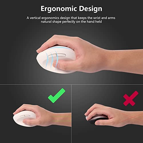 Ratón Inalámbrico Super Space, Ratón Ergonómico Recargable P