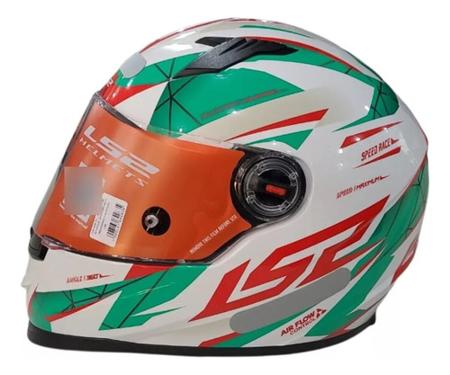 Capacete Ls2 Ff358 Moto Draze White Green Red Lj