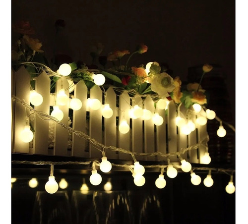 Guirnalda Luces Guía Led Blanca Cálida Decorar Jardín Casa