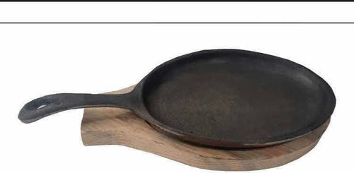 Plato Comal De Hierro Fundido Para Fajitas O Carnes 20 Pz Color Pino