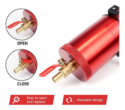 Rojo Tanque Recuperador Lata De Aceite Con Filtro Universal
