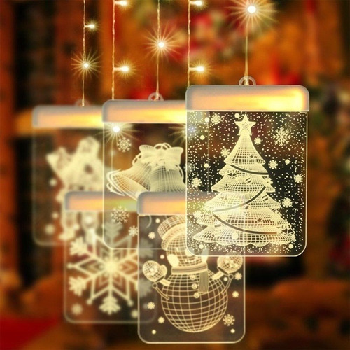 Nuevo Cortina De Luces Navideñas Con Colgante 3d, Cadena