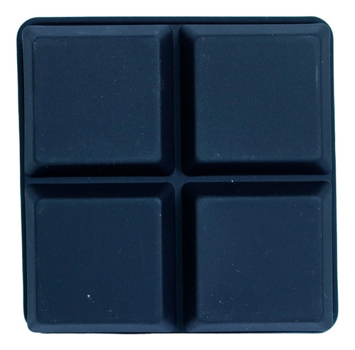 Forma De Gelo Quadrada Com 4 Cubos De Silicone Cor Preto