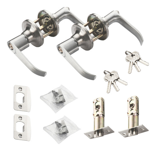 2pcs Cerradura Chapa Manija De Puerta Principal Recamara