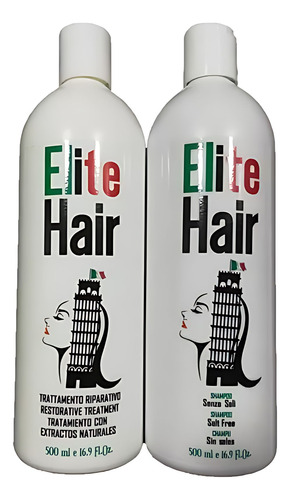 Shampoo + Tratamiento Elite Hair 500ml Liscio Italiano