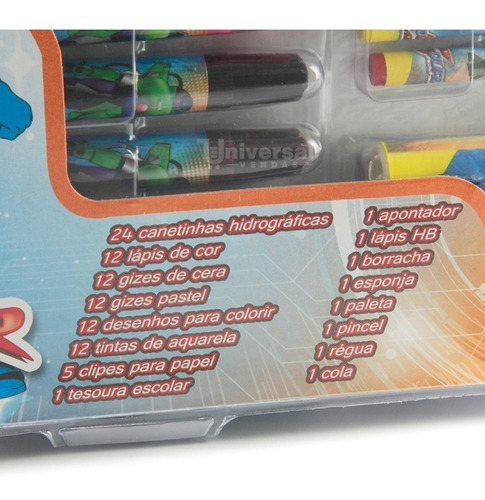 Imagem 5 de 7 de Kit Maleta Pintura Estojo Escolar Infantil 98 Pçs Canetinhas