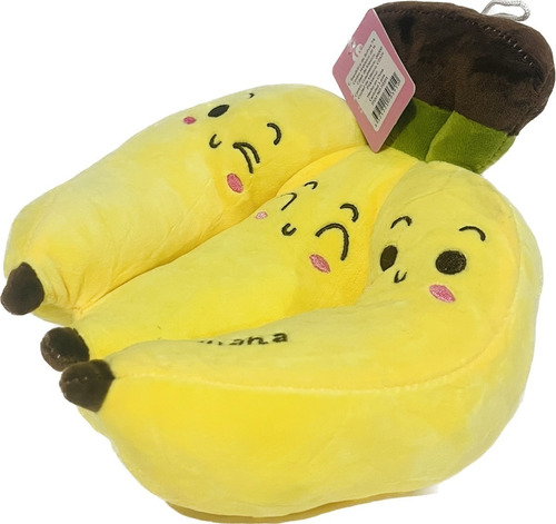 Racimo De Bananas De Peluche Color Amarillo 25 Cm