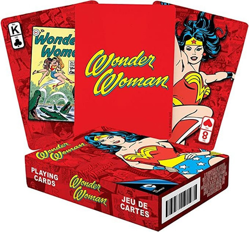 Aquarius Dc Wonder Woman Retro Jugando A Las Cartas