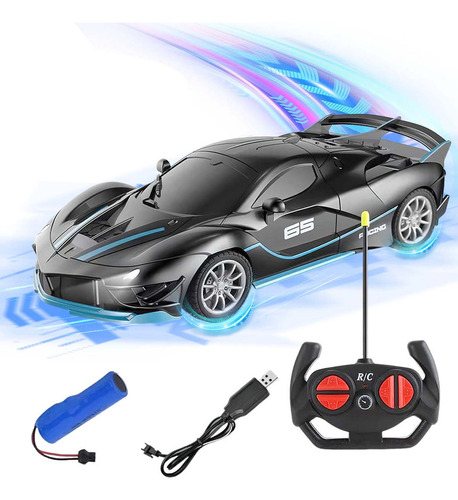 Carro Control Remoto Recargable Para Niños 1:18 Color Negro BT11-011