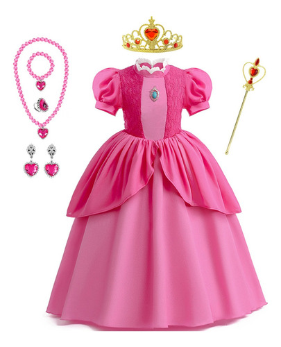 Disfraz De Princesa Peach Para Cumpleaños, Halloween, Navida