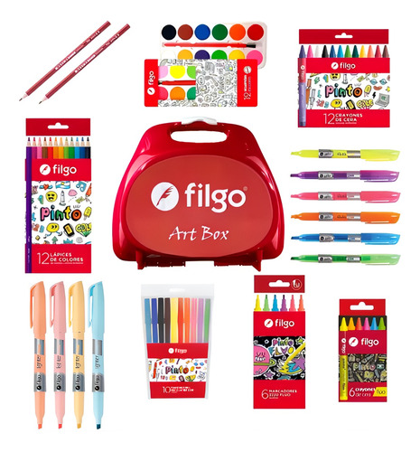 Filgo Art Box Valija De Arte Kit Escolar Set Completo F32