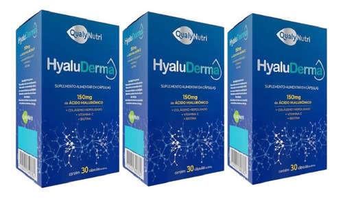 Kit Hyaluderma Qualynutri Com 3 Caixas De 30 Cápsulas Cada
