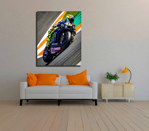 Cuadro Vanguardista Canvas  Valentino Rossi En Curva