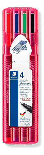 Staedtler Triplus Caja De 4 Rotuladores Permanentes Colores