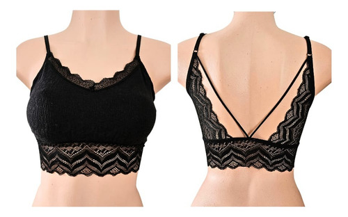 Par De Bralette Mujer Brasier Top Lencería Bralet Encaje