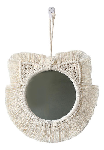Espejo De Pared Colgante De Macramé, Espejo Cosmético Para
