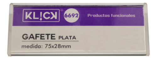 Gafete Personalizable Aluminio Plata Broche Alfiler 10 Pzas