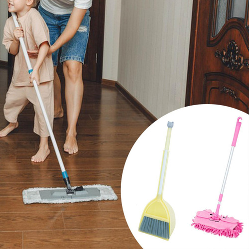 Pequeño Trapeador Para Niños Conjunto De Escoba Amarilla