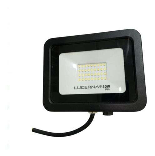 Reflector Led Plano 30w Negro 3000k Multv 100-265v Lucerna