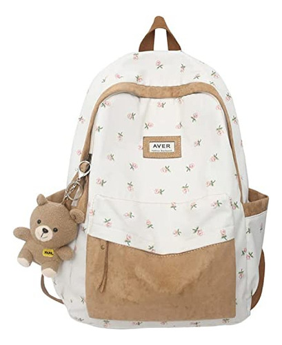 Mochila Kawaii Con Estampado Floral Estilo Cottagecore M