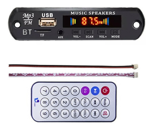 Imagem 3 de 8 de 3 Placa P/ Amplificador Modulo Usb Mp3 Player Bluetooth