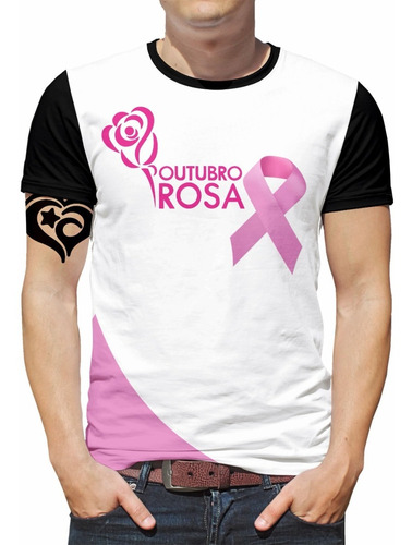 Camiseta Outubro Rosa Masculina Roupas Blusa Camisa