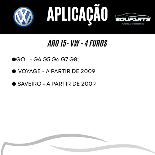 Jogo Calota Volkswagen Aro 15 Gol G3 G4 G5 G6 G7 4 Peças