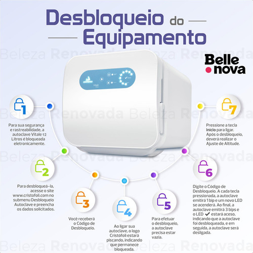 Autoclave Cristófoli Vitale Class 12 Litros Inox