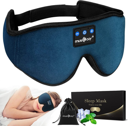 Antifaz Para Dormir Con Audifonos Bluetooth Inalámbrico Azul