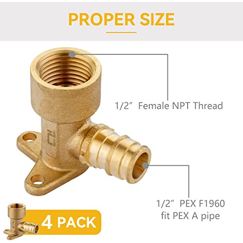 Montaje: Codo De Oreja Caída Pex-a 1/2puLG X 1/2puLG Npt