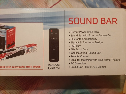 Imagen 3 de 4 de Barra De Sonido Con Subwofer Sankey Nueva De Paquete