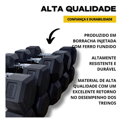 Kit Halter Injetado 1 A 10kg Emborrachado Dumbbell Cromado