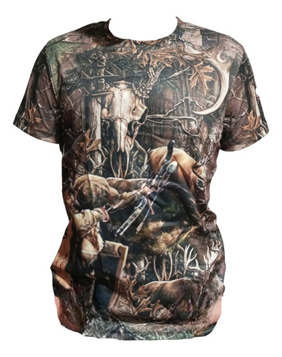 Polera Camiseta Estampado Camuflaje Caza Outdoor Pls9