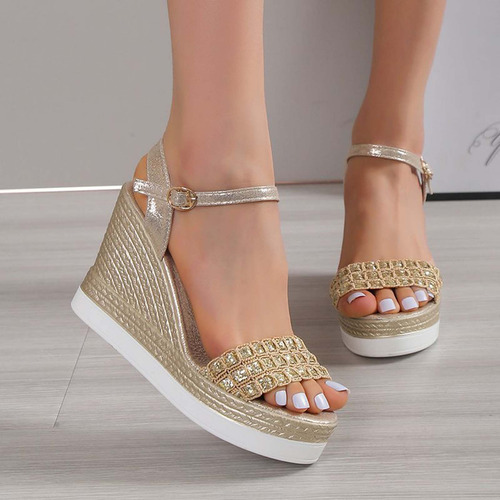 Sandalias Con Plataforma Y Cuña Para Mujer, Zapatos Casuales