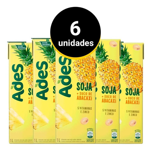 Ades Abacaxi 1l - 6 Unidades