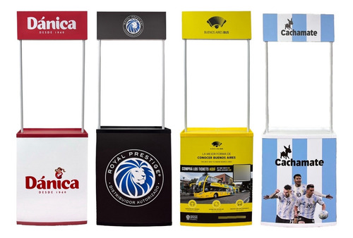 Mini Stand Tapa Color Portatil 70cm Desarmable Con Grafica