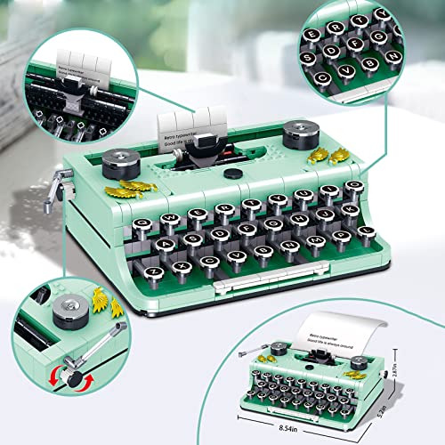 Ideas Retro Máquina De Escribir Set De Construcción Para Adu
