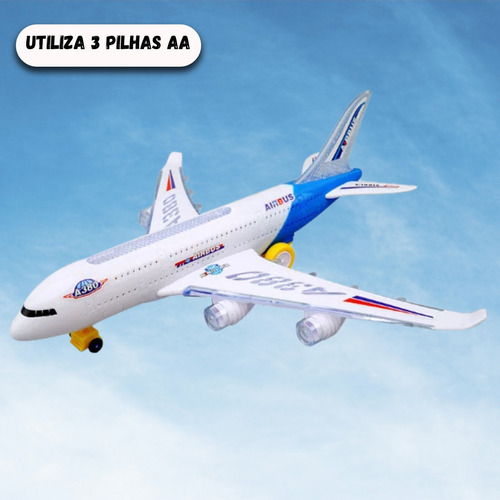 Avião Com Luz Movimento E Música Brinquedo Cor Branco